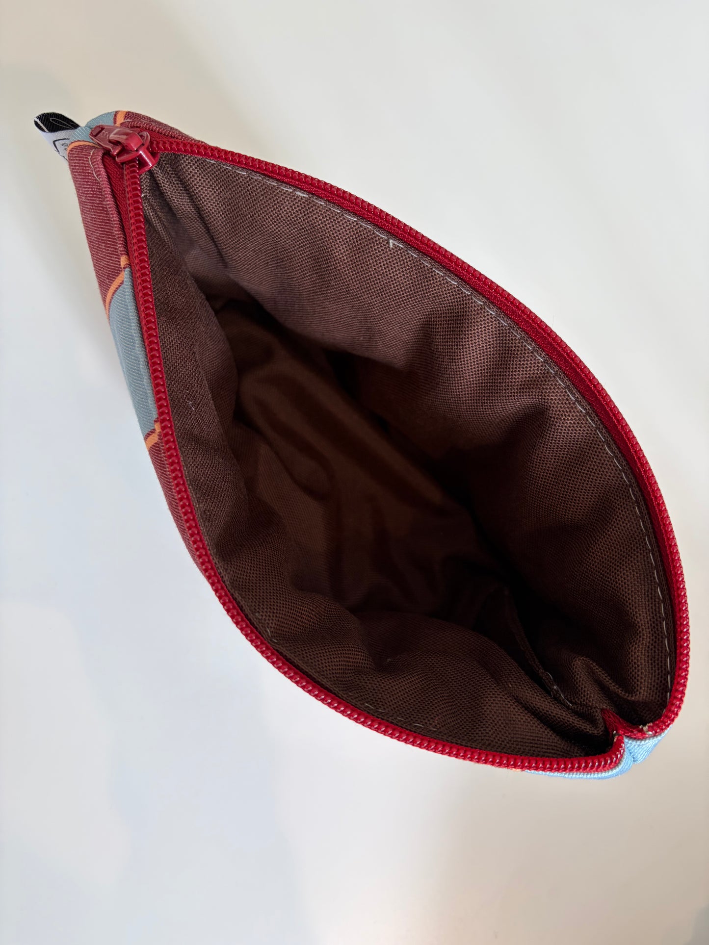Estuche Rayas Burdeo & Celeste