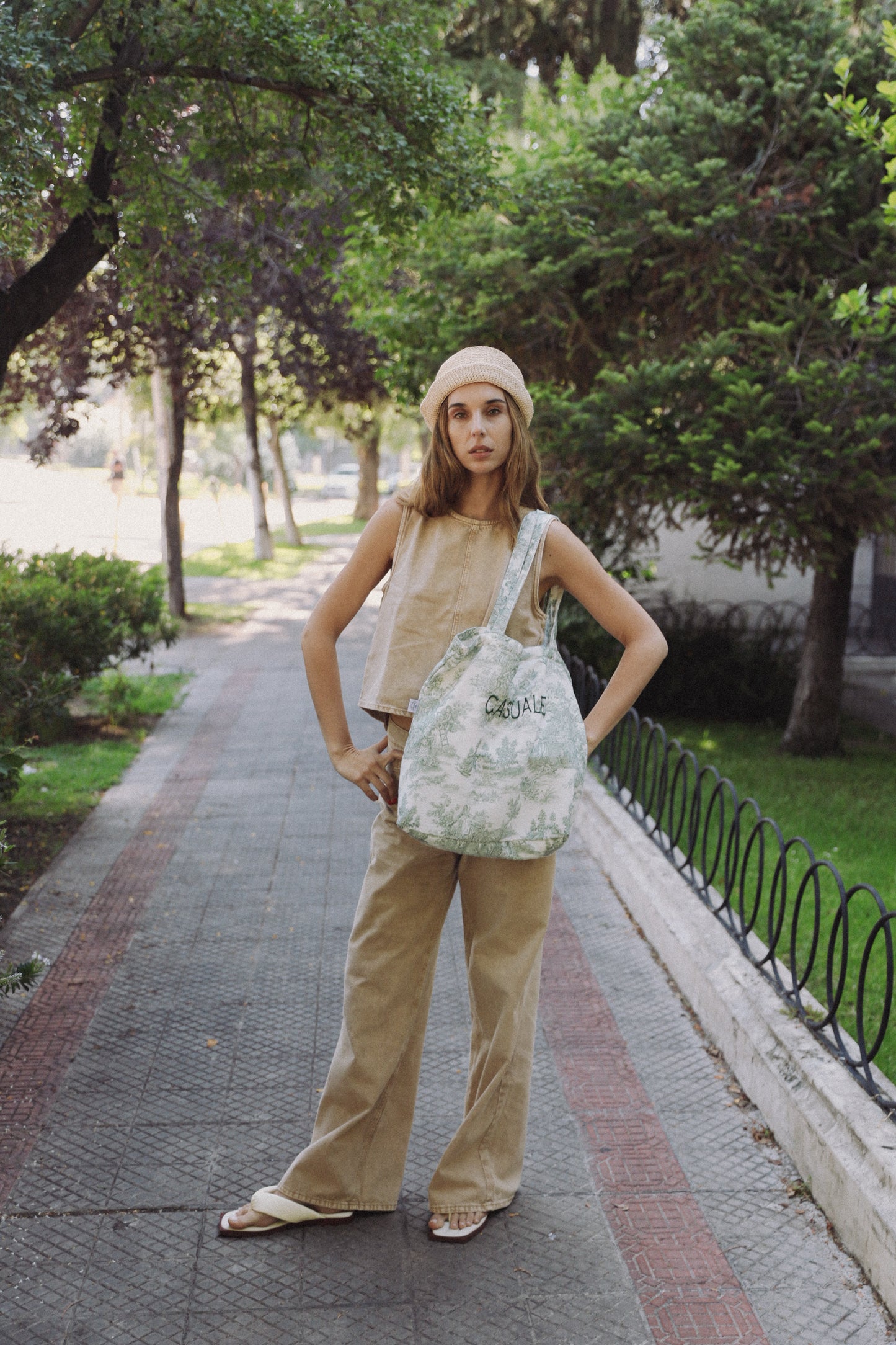Big Bag Toile de Jouy Verde