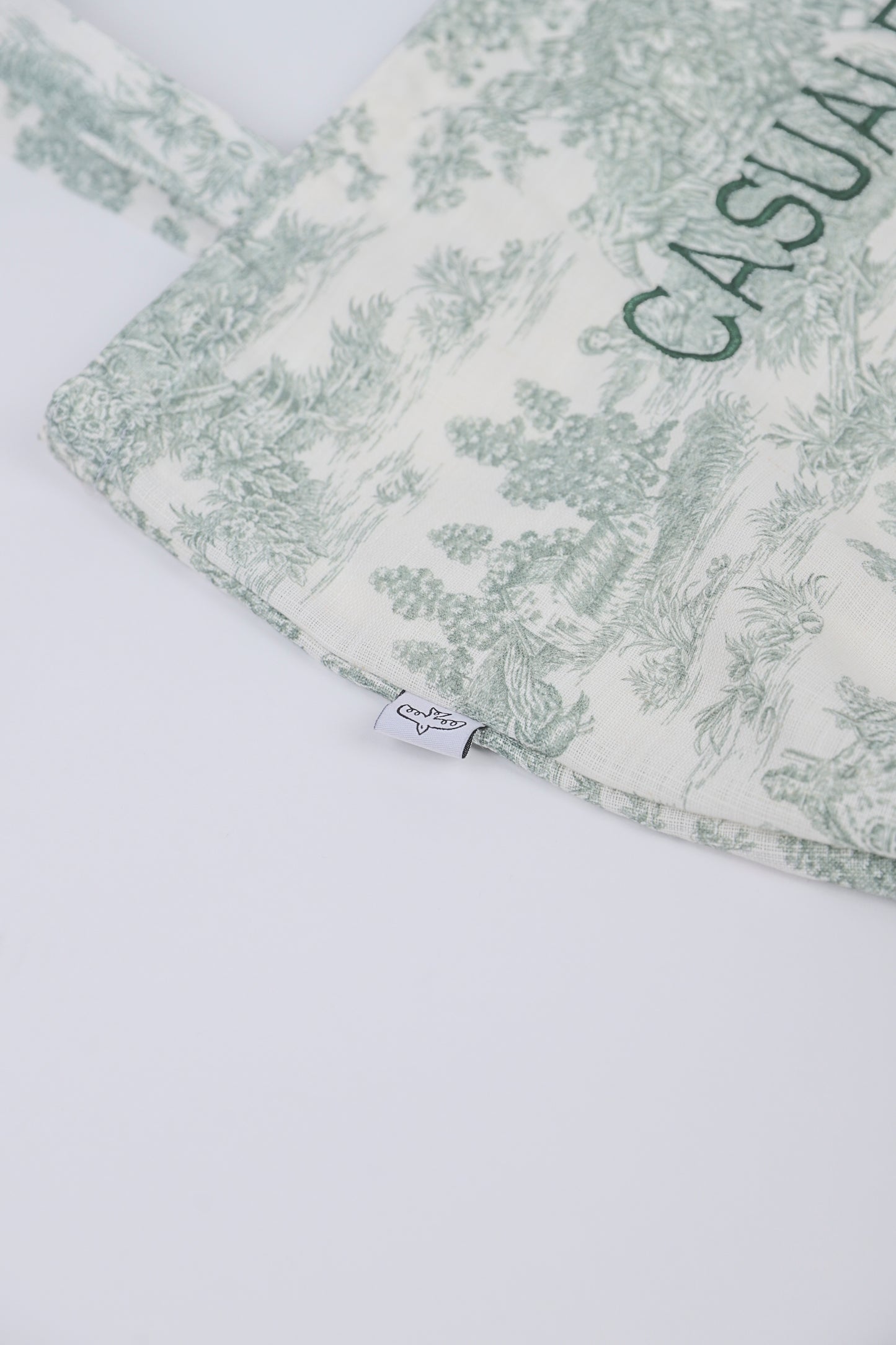 Tote Embrodery Linen Green