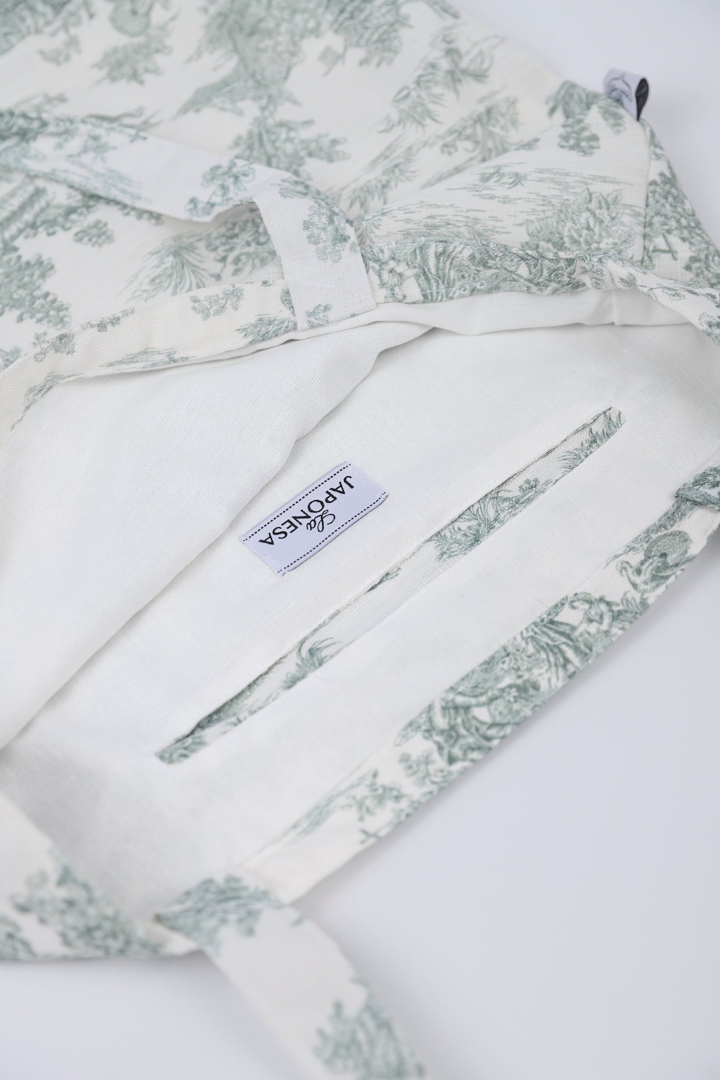 Tote Embrodery Linen Green