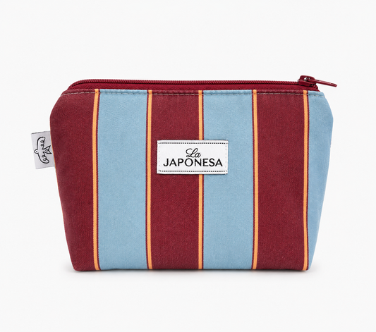 Estuche Rayas Burdeo & Celeste