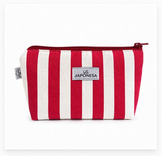 Estuche Rayas Rojo & Blanco
