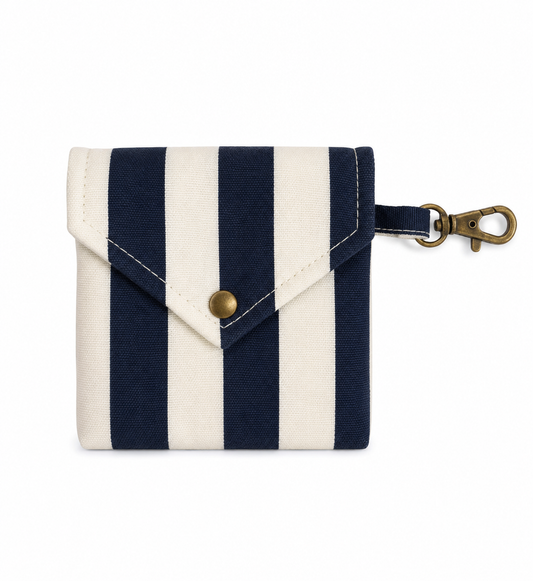 Monedero Clip Rayas Azul & Blanco