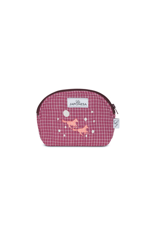 Neceser Mini Pouch Caballo Burdeo