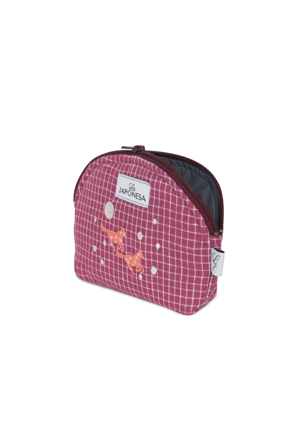 Neceser Mini Pouch Caballo Burdeo