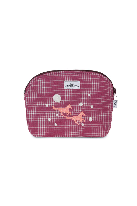Pouch Mediano Caballo Burdeo