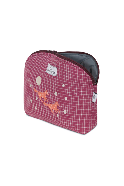 Pouch Mediano Caballo Burdeo