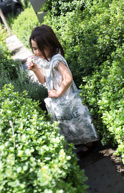 Tote Embrodery Linen Green