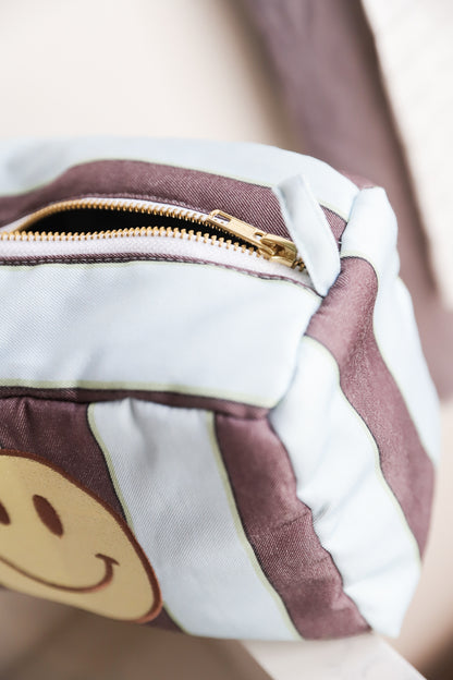 Estuche XL Rayas Café Celeste