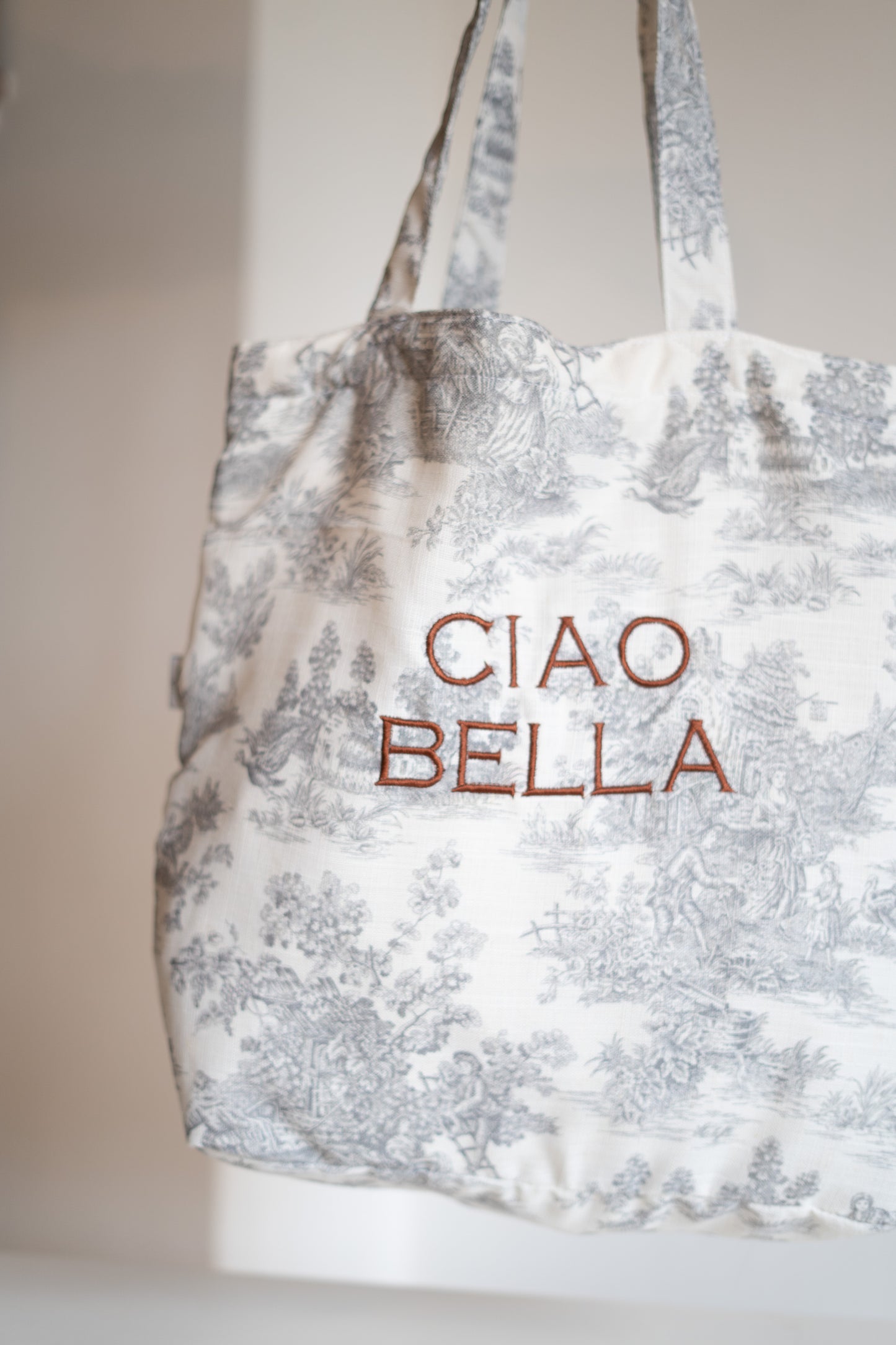 ToteBag Embrodery Linen Coffee