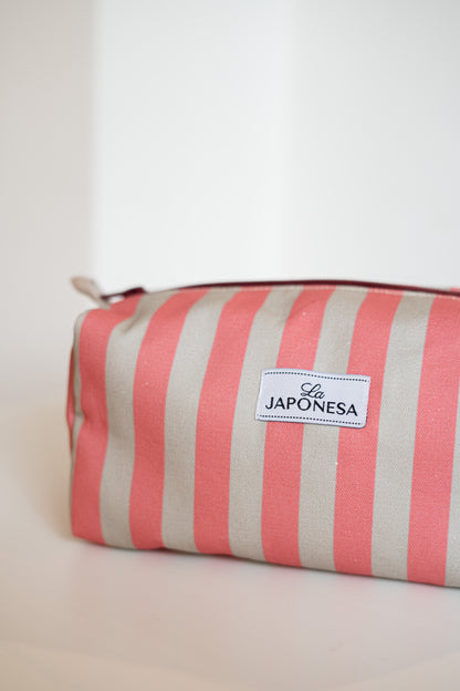 Beauty Case Stripes Red