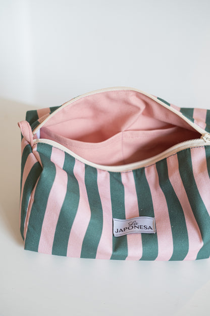 Beauty Case Stripes Green