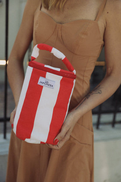 Vanity Case Red & White Toiletry Bag