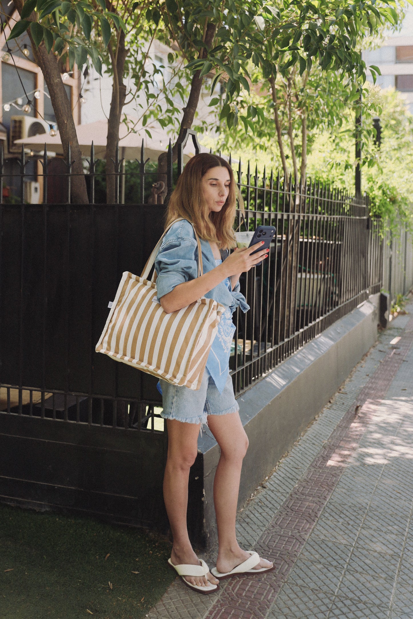 Bolso weekender Yellow&White