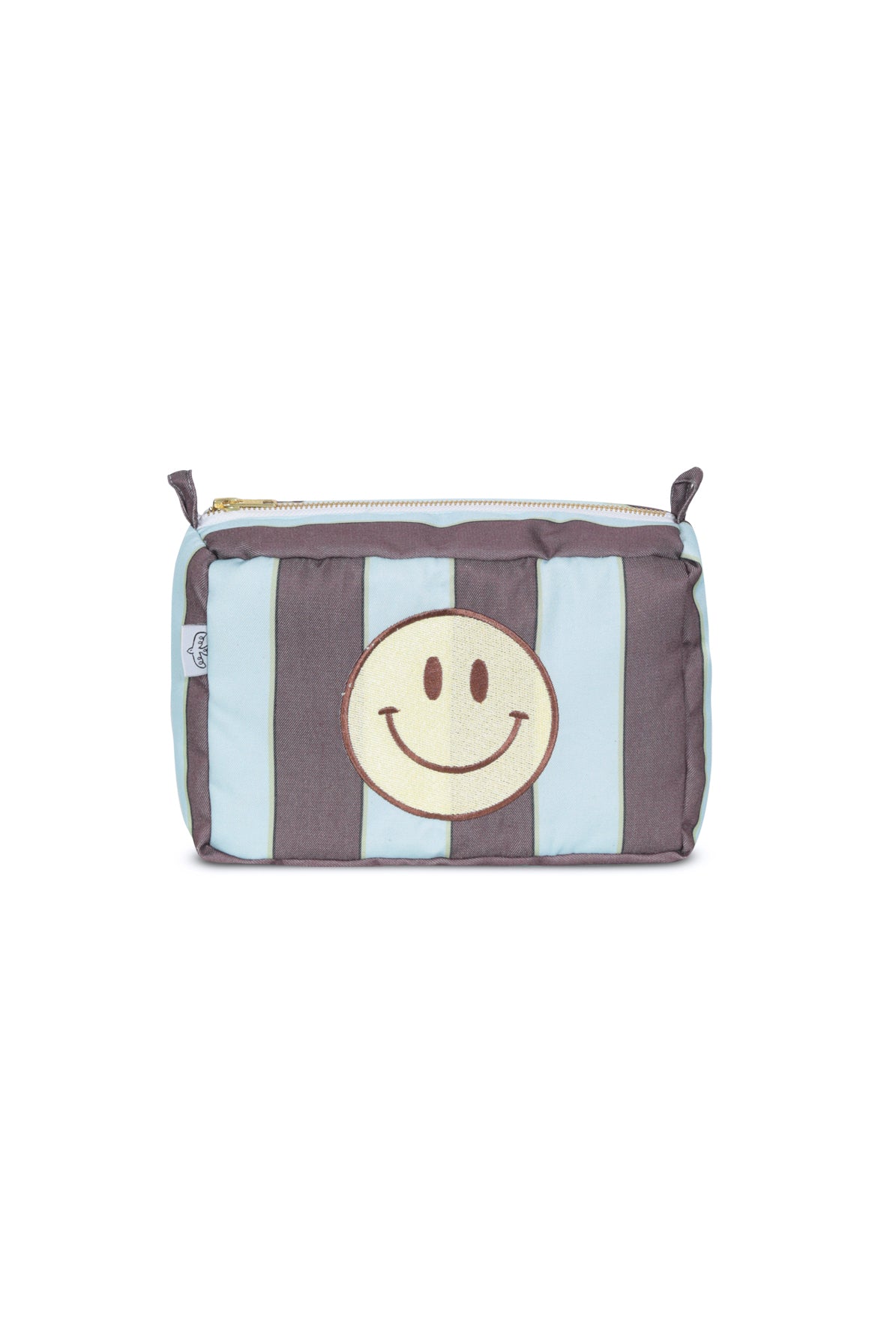 Estuche XL Rayas Café Celeste