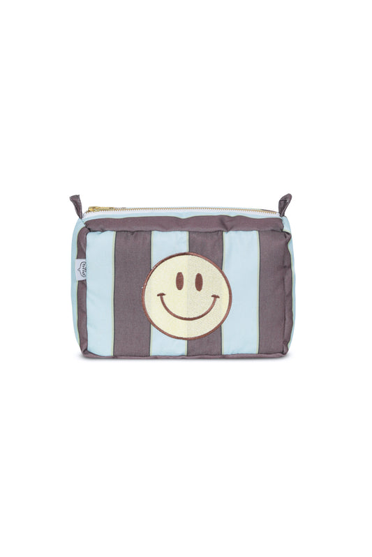 Estuche XL Rayas Café Celeste