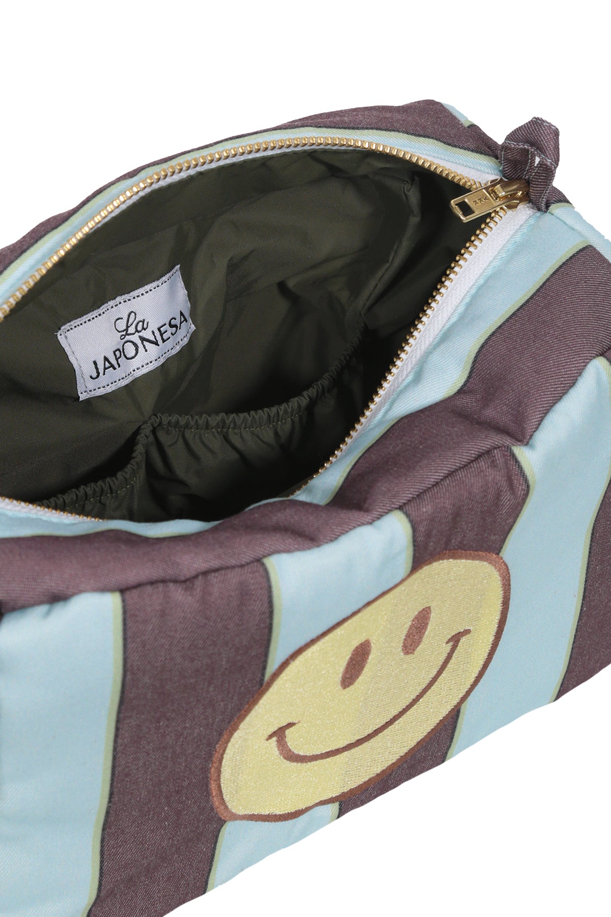 Estuche XL Rayas Café Celeste