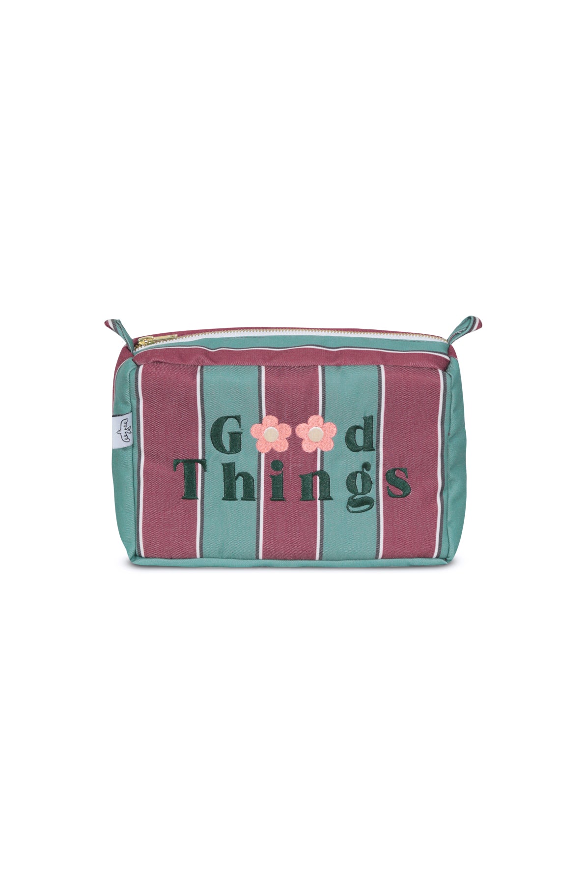 Estuche XL Rayas Burdeo Verde