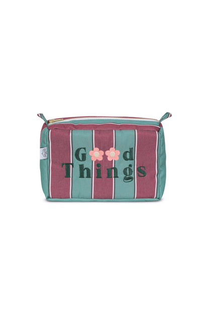Estuche XL Rayas Burdeo Verde