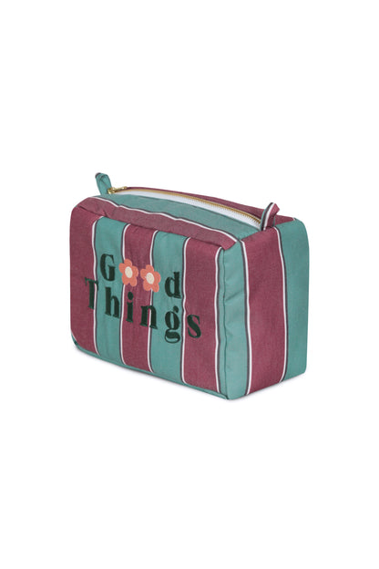 Estuche XL Rayas Burdeo Verde