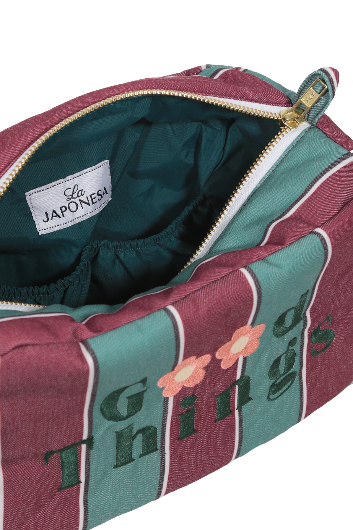 Estuche XL Rayas Burdeo Verde