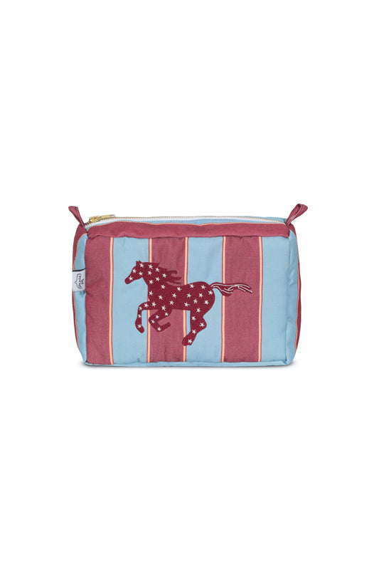 Estuche XL Rayas Burdeo Celeste