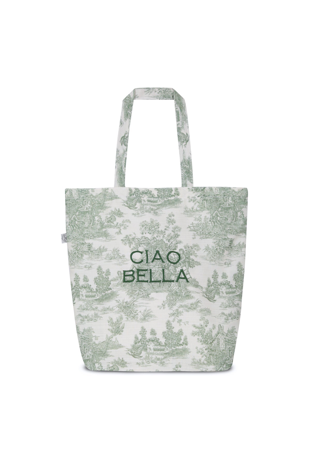 ToteBag Embrodery Linen Green CiaoBella