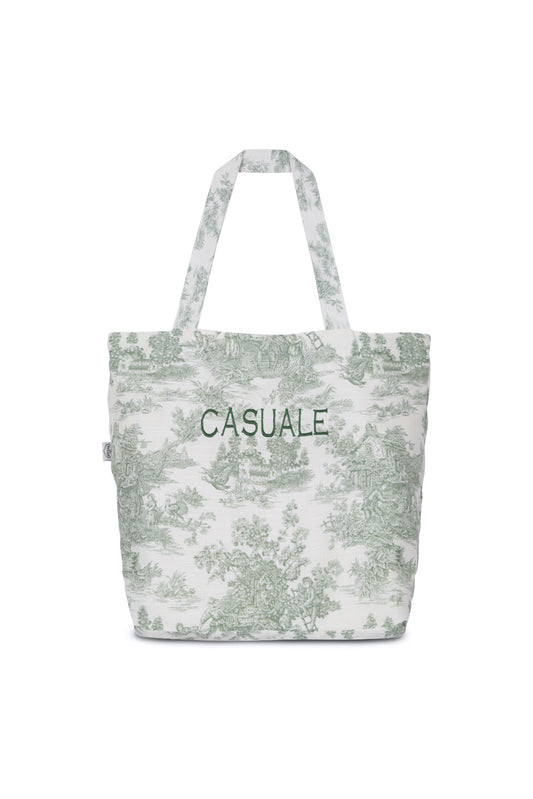 Tote Embrodery Linen Green